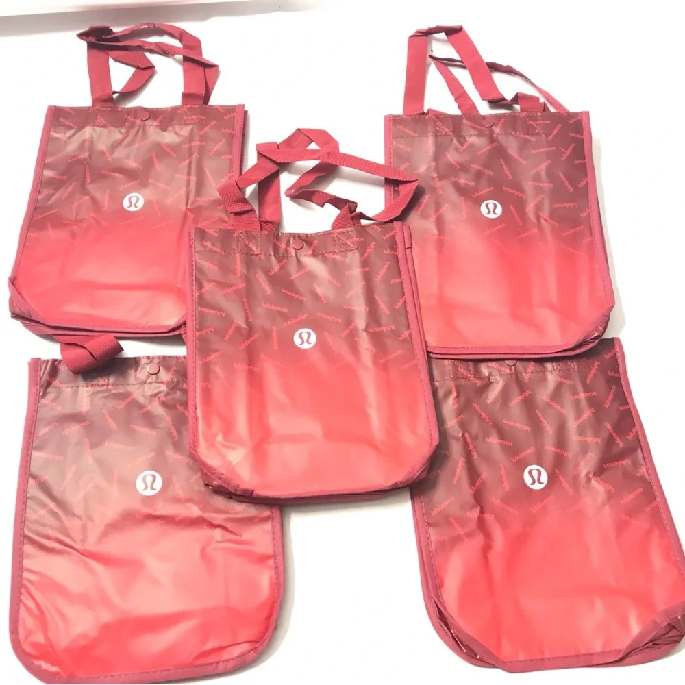 Lot of 5 Lululemon 2022 Reusable Holiday Shopping Tote Bag Ombré Pattern… - Picture 1 of 4